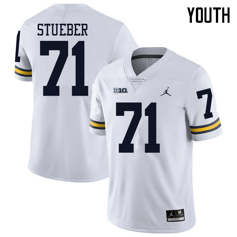 Jordan Brand Youth #71 Andrew Stueber Michigan Wolverines College Football Jerseys Sale-White